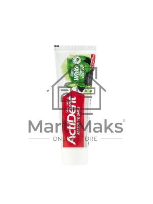 Зубная паста Active ACTIDENT отбеливающая Уголь и Алоэ вера Ultra White, без парабенов 100 г (512901006)