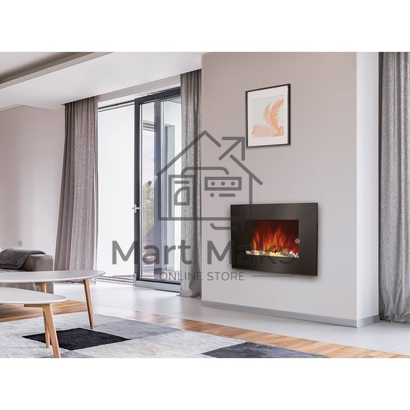 Электрокамин Electrolux EFP/W-1250ULS, черный, 2000 Вт, 25 м2, термостат, пульт д/у