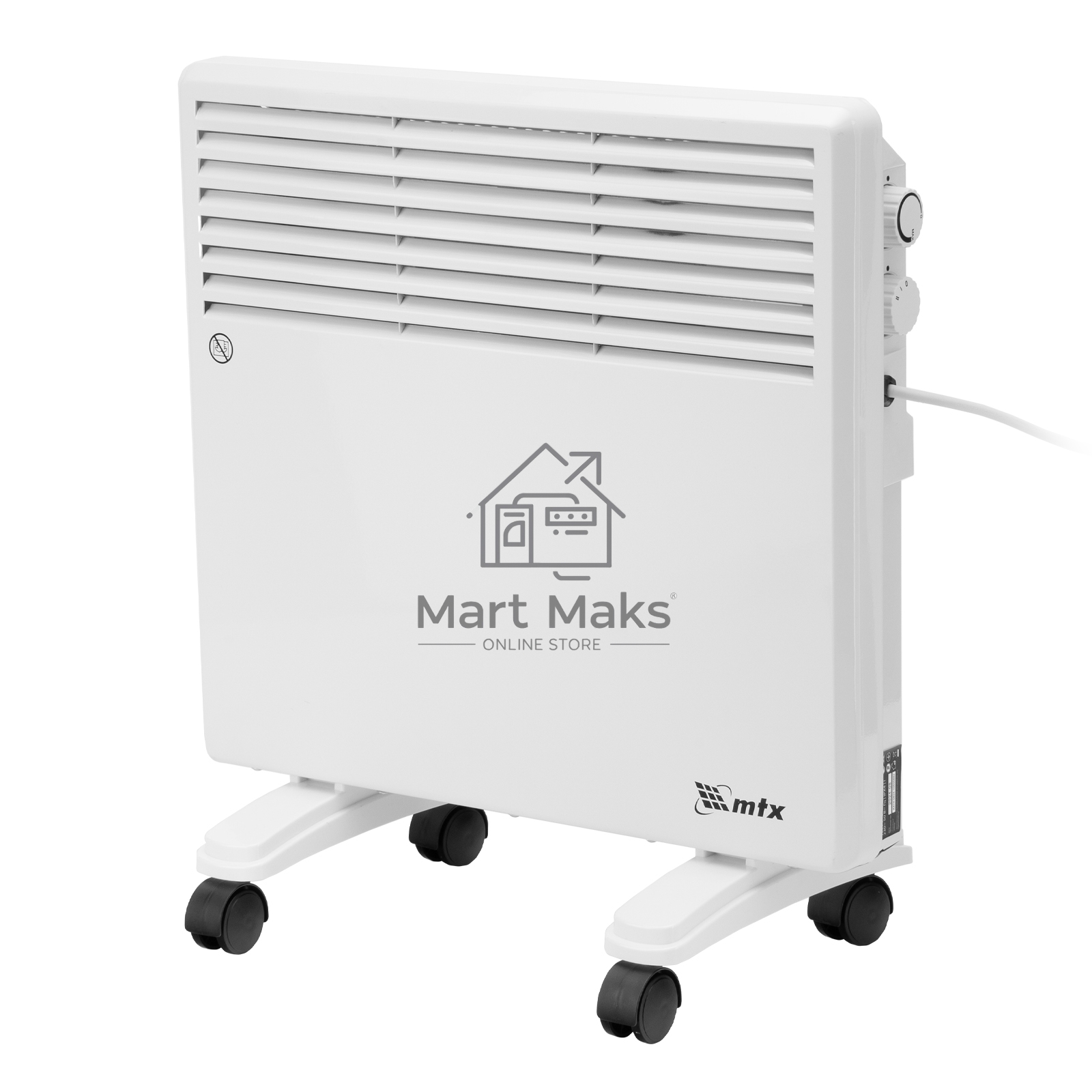 Конвектор электрический MTX CH-1000, белый, 1000 Вт, 10 м2, термостат