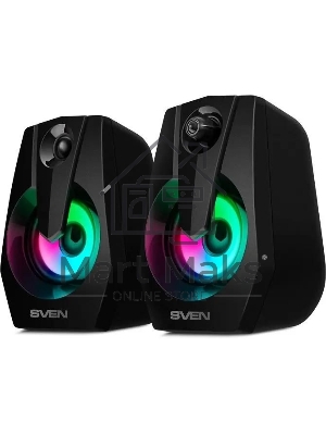 Акустическая система SVEN 370 2.0 черные (2x2W, USB, RGb подсветка)