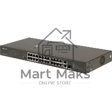 Коммутатор Tenda TEF1126P-24-250W, 24×100 Мбит/с PoE + 2×1 Гбит/с Uplink + 1×1 Гбит/с SFP Combo, неуправляемый