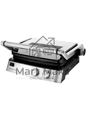 Гриль-пресс электрический BRAYER BR2007, 2000 Вт, съем.пласт 29*23 см, рег.расст,макс.темпер 240 С