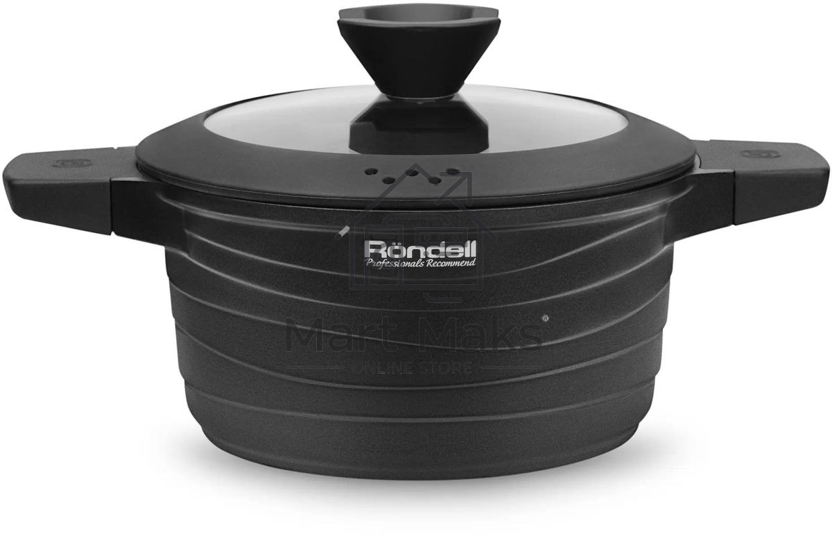 Кастрюля Rondell Walzer RDA-766, 4.7л, 24см, с крышкой, черный