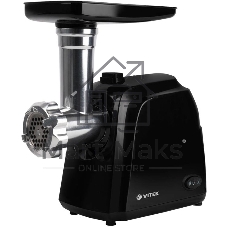 Мясорубка электрическая Vitek VT-3621 черный/серебро, 1800 Вт, 1.8 кг/мин, реверс, защита от перегрузки, насадки - 5