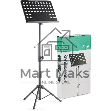 Пюпитр оркестровый STAGG [MUS-C5 T] 2-х секционный с винтовым фиксатором, металлический держатель с регулировкой угла наклона, прочная металлическая конструкция со складными ножками, размеры: 47,5х34,5 см, высота 70-110 см, вес 2,9 кг, цвет черный