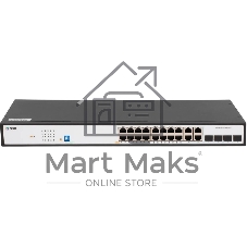 Коммутатор SNR SNR-S2300G-16TC-POE, 16×1 Гбит/с PoE + 4×1 Гбит/с Combo, управляемый