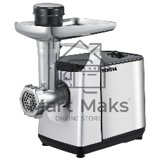 Мясорубка электрическая Renova MG220-R1SL нержавеющая сталь, 2200 Вт, 2.5 кг/мин, реверс, защита от перегрузки, насадки - 6