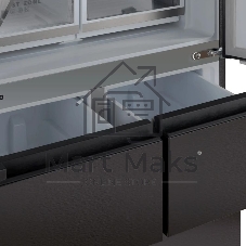 Холодильник Tesler RFD-427BI графит глянцевый двухкамерный 250/142л морозилка сбоку, No Frost, Side by Side