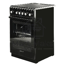 Плита электрическая De Luxe 506004.13ЭС-001 черный, конфорок 4 шт, духовка 60 л, 50 см x 87 см x 60 см