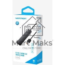 Концентратор Vention CHSBB, USB, USB Type-C/USB, USB