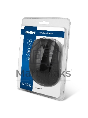 Мышь беспроводная SVEN RX-400W черный, 1400 dpi, радиоканал, USB, кнопки - 4