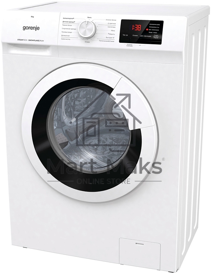 Стиральная машина Gorenje WHE60SFS белый загр. фронтальная макс.: 6 кг 1000об/мин класс: А+++