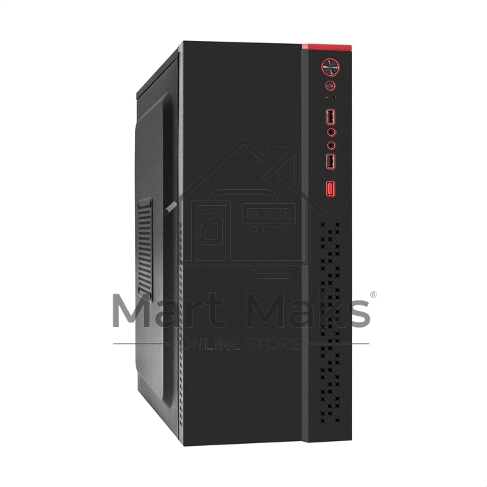Компьютерный корпус Miditower ExeGate AA-443-UNS350 (ATX, БП UNS350 с вент. 12см, 2*USB+HD Audio, черный)