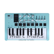 MIDI клавиатура 231599 Arturia MiniLAB 3 Aquamarine 25 клавиш, 8 энкодеров, 8 RGB пэдов, 8 фейдеров, дисплей, сенсорные регуляторы Pitch/Modulation, MIDI-выход, 1/4