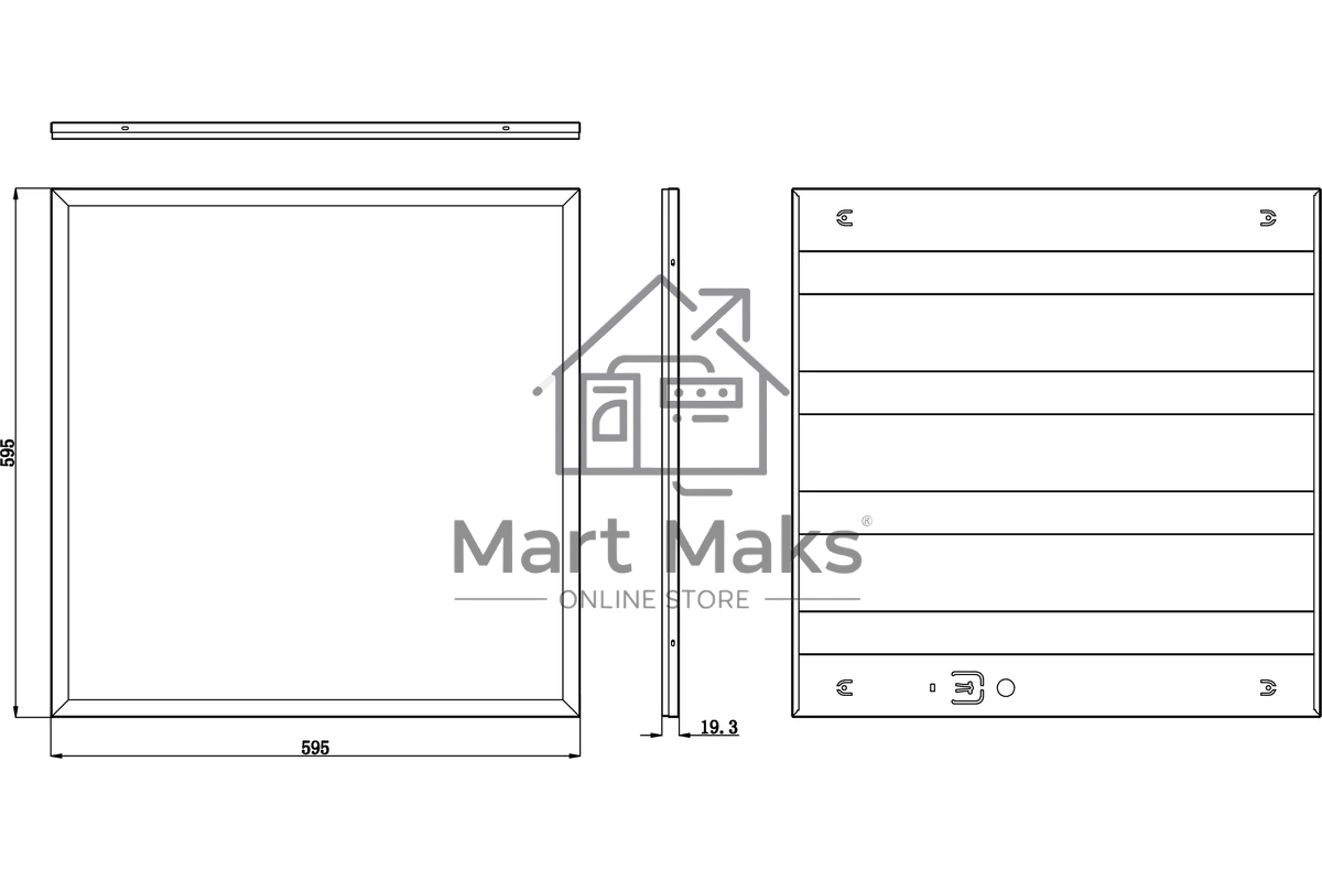 Светильник светодиодный ЭРА ДВО-72 595х595х19 72Вт 6120Лм 6000К призма SPO-6-72-6K-P