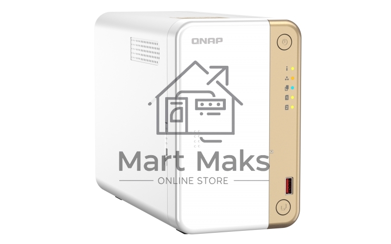 Сетевое хранилище channel QNAP TS-262-4G NAS 2 HDD trays, 2 x M.2 NVMe PCIe Gen 3 x1, 2-core Intel Celeron N4505 2.9 GHz, 4 GB RAM (4GB max), 1x2.5 Gigabit Ethernet, Slot PCIe Gen 3 x2, 2 USB 3.2 Gen 2 (10Gbps) Port, 2xUSB USB 2.0 port, 1xHDMI 2.0