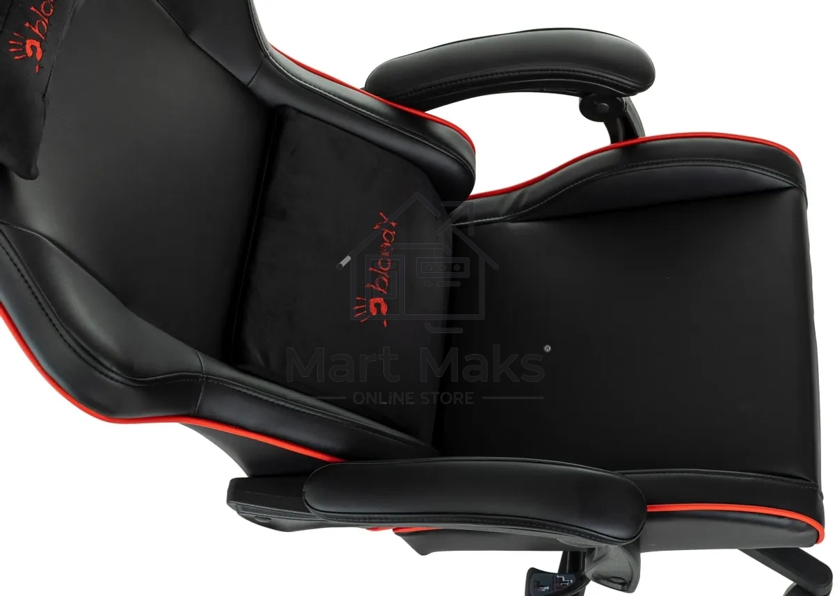 Кресло игровое A4Tech Bloody GC-780 черный, сиденье черный кожзам с подголов. крестов. металл черный, пластик черный
