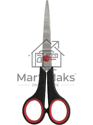 Ножницы Buro Smart, универсальные, 170мм, ручки с резиновой вставкой, черный/красный