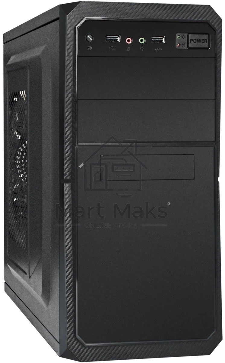 Компьютерный корпус Minitower ExeGate BA-202-UNS350 (mATX, БП UNS350 с вент. 12см, 2*USB, аудио, черный)