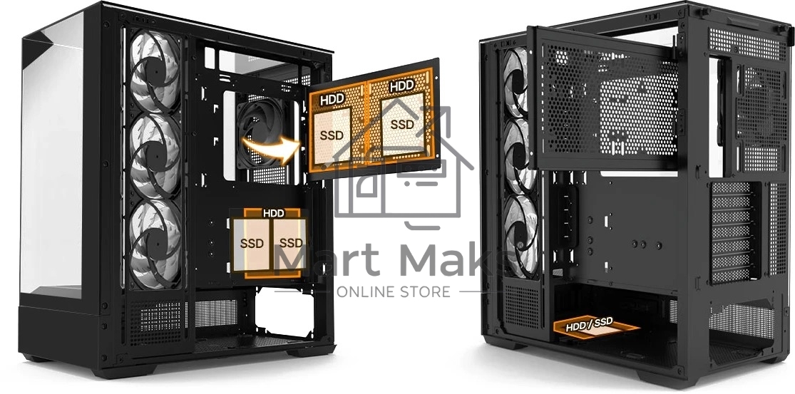 Компьютерный корпус ZALMAN P40 Prism Plus, ATX, черный, WINDOW, 3xCombo (3.5'' or 2.5