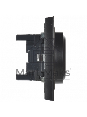 Розетка 2-местная IEK BRITE РС12-3-БрЧ с заземлением, без защитных шторок, 16А в сборе, черный