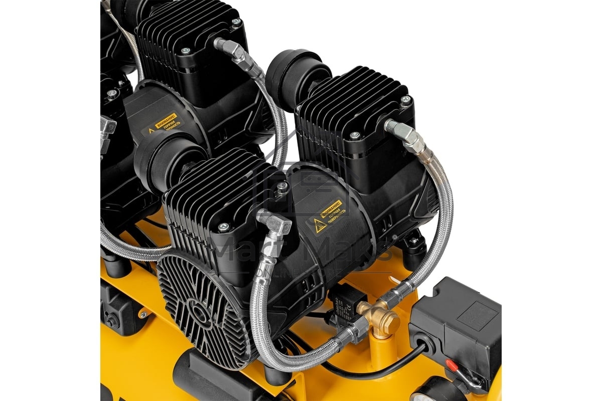 Компрессор безмасл. малошумн. Denzel DLP-4500/150, 4,5 кВт, 3х1,5 кВт,150 л, 2850 об/мин,750 л/мин