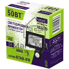 Прожектор светодиодный с ИК-датчиком 50Вт 100-265В 6500К 4500лм IP65 Genera GTAB-50BT-IP65-6500-IFR