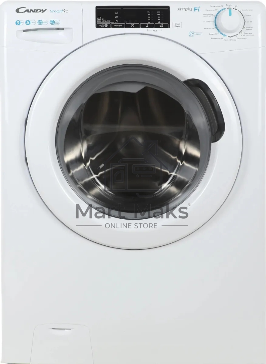 Стиральная машина Candy Smart Pro CSO 129T3/1-07 белый, загрузка фронтальная 9 кг, 1200 об/мин., класс: А
