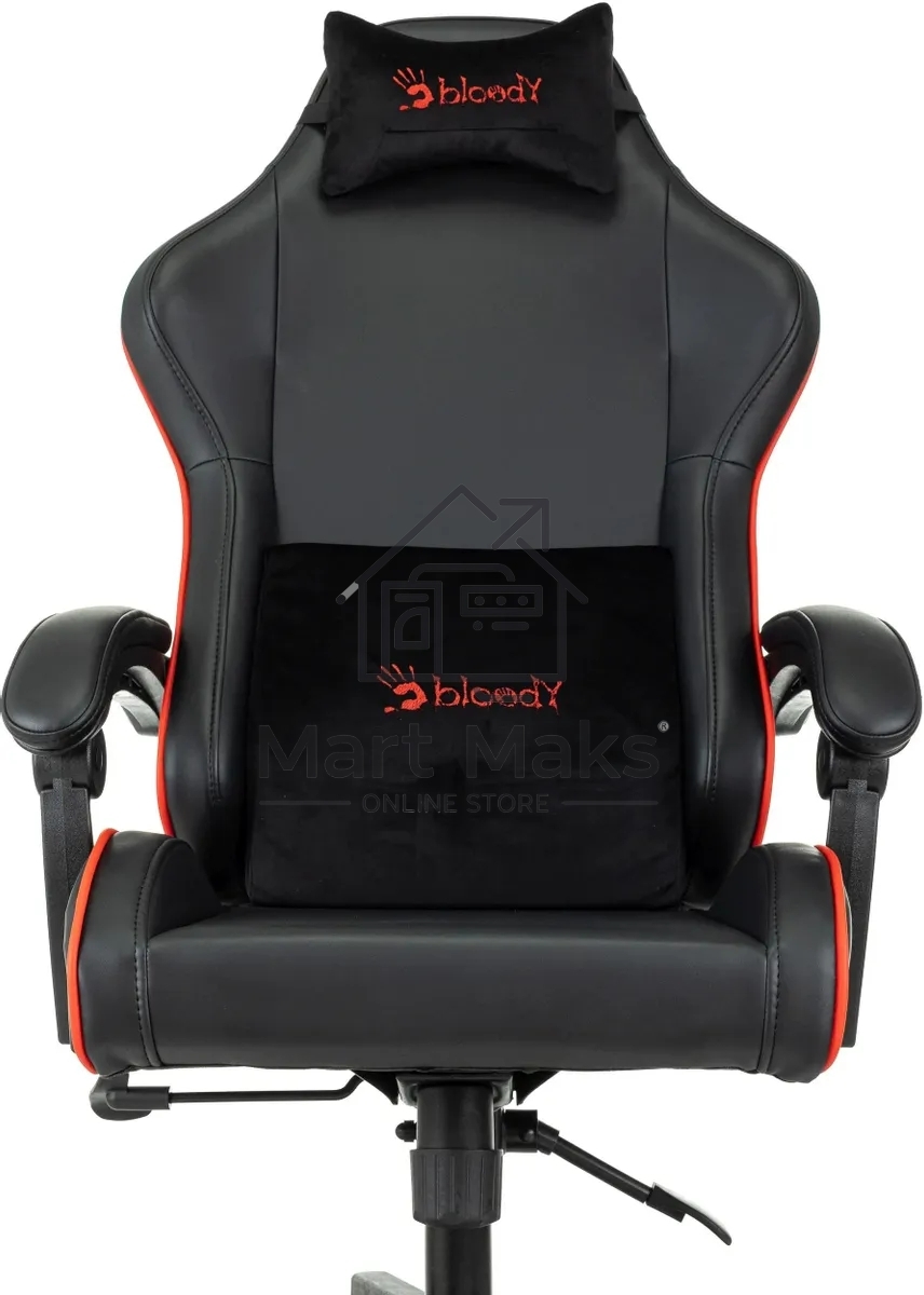 Кресло игровое A4Tech Bloody GC-780 черный, сиденье черный кожзам с подголов. крестов. металл черный, пластик черный
