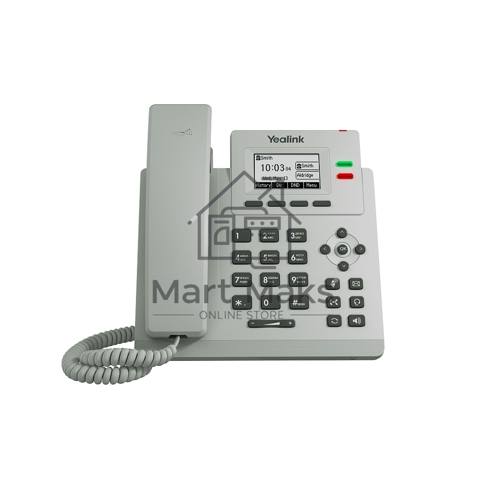 Телефон YEALINK SIP-T31P, цвет светло-серый, 2 аккаунта, PoE, шт