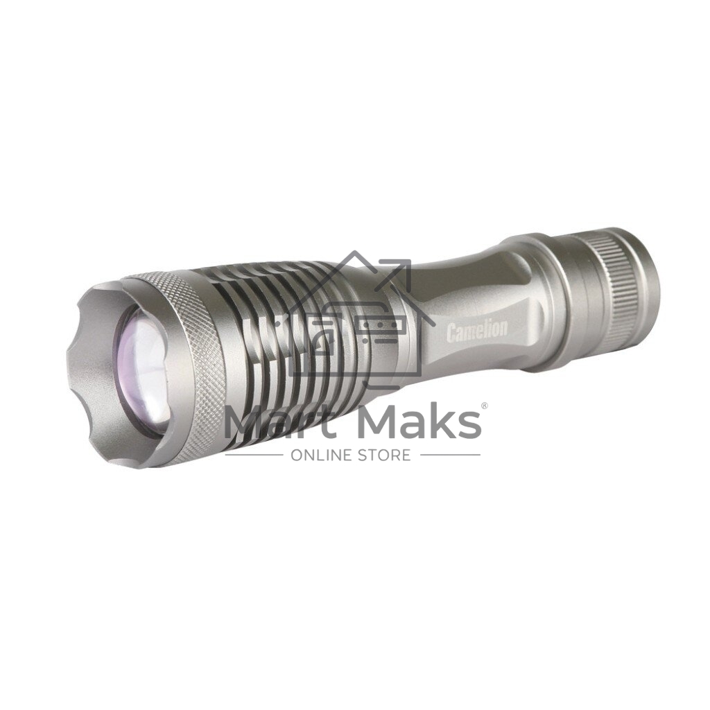 Фонарь Camelion LED5137 титан, LED XML-T6, ZOOM, 5 реж 3XLR03 в компл., алюм., откр. блистер