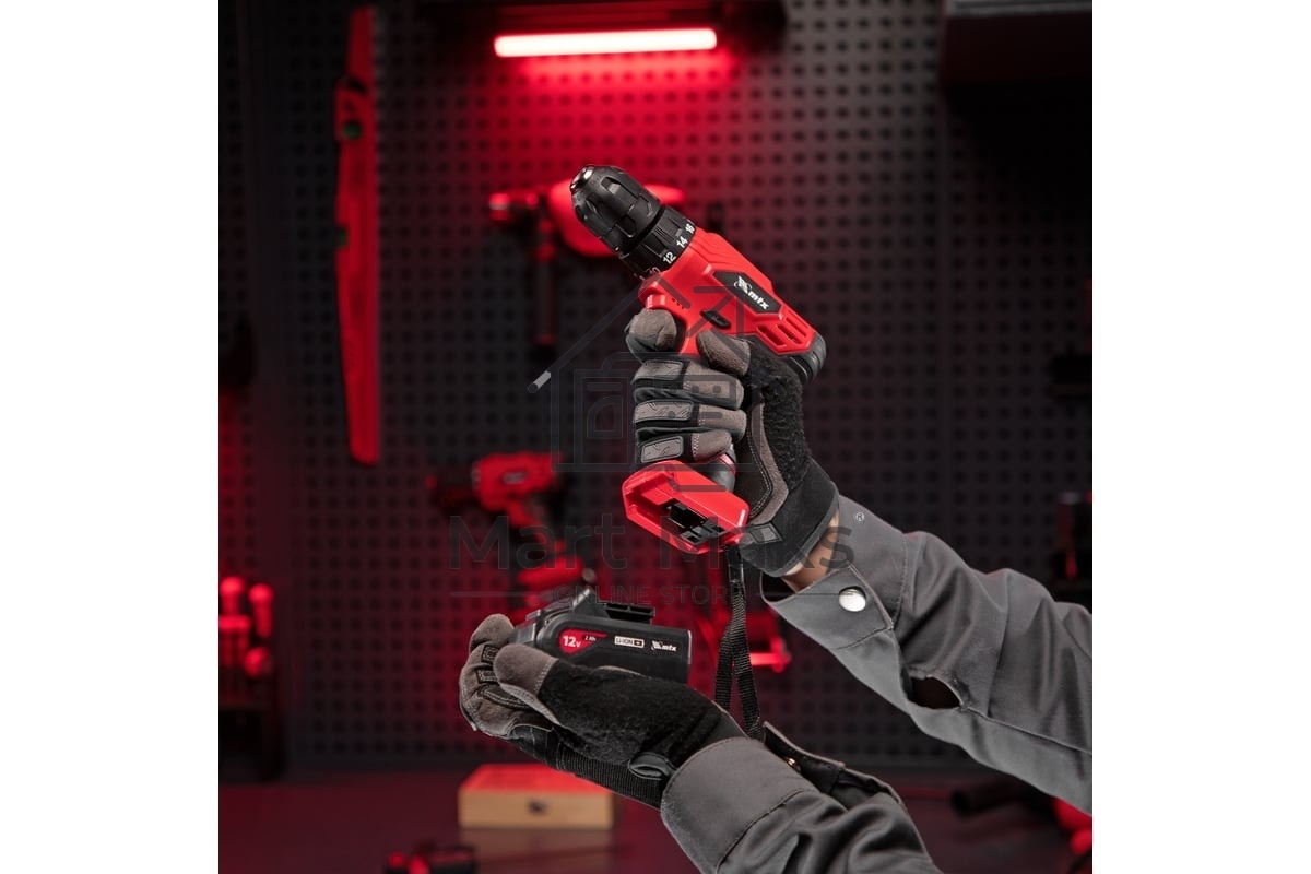 Дрель-шуруповерт аккумуляторная MTX MCDL-12-02, Аккумуляторная, 12В, 2 АКБ, Кейс