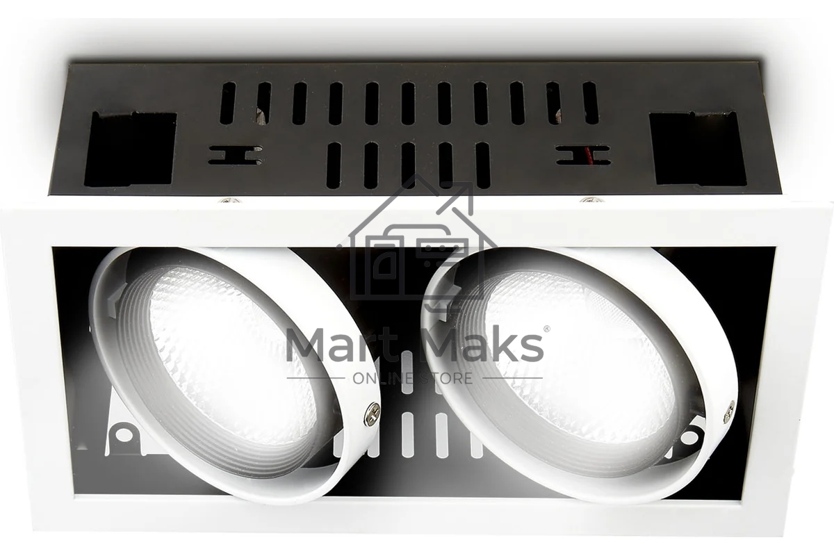 Карданный встраиваемый светодиодный светильник T812 BK/CH 2*12W 4200K