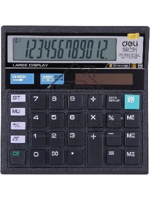 Калькулятор настольный Deli E39231 черный 12-разр.