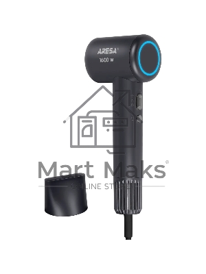 Фен ARESA AR-3233 графит, 1600 Вт, ионизация