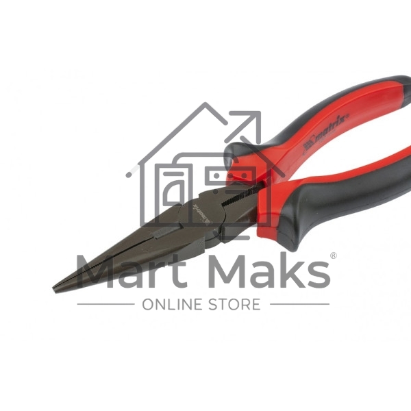 Длинногубцы Matrix 17158 черный Nickel, 160 мм, прямые, двухкомпонентные рукоятки