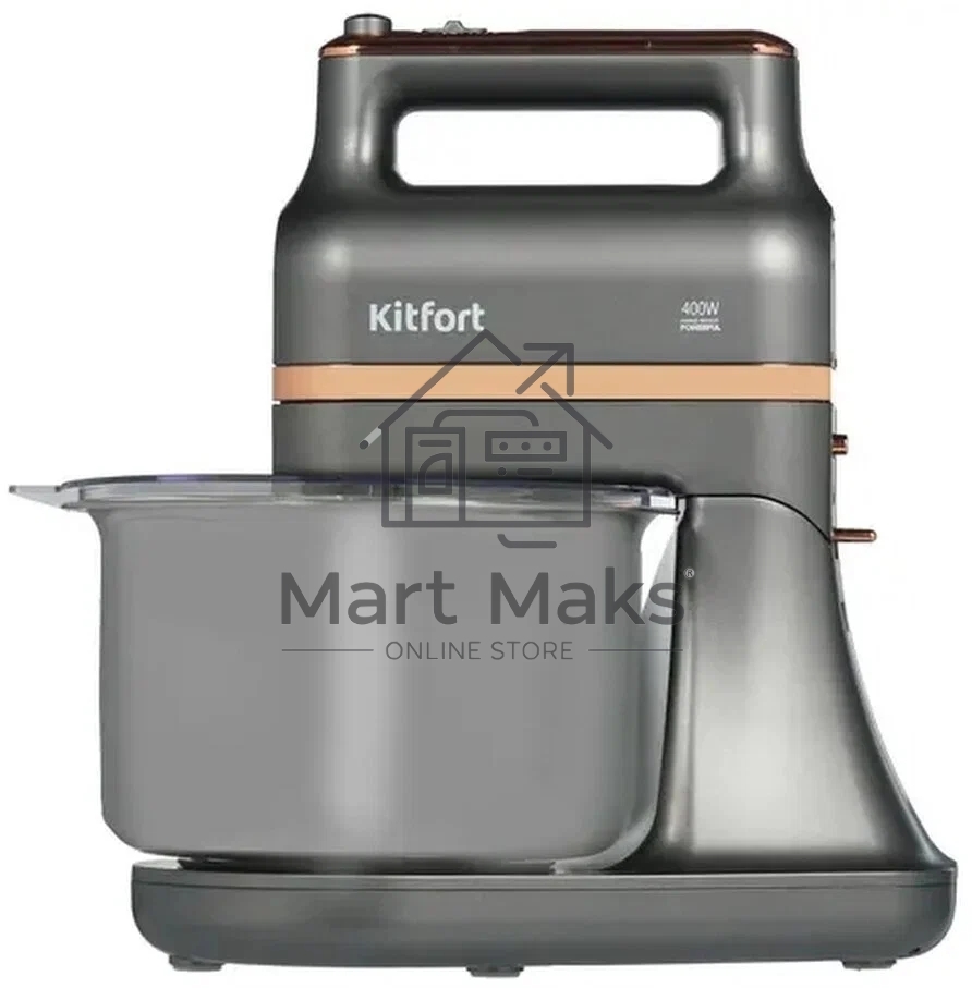 Миксер Kitfort КТ-1369 Мощность: 400 Вт.Ёмкость чаши: 3,5 л.Материал чаши: нерж.сталь.