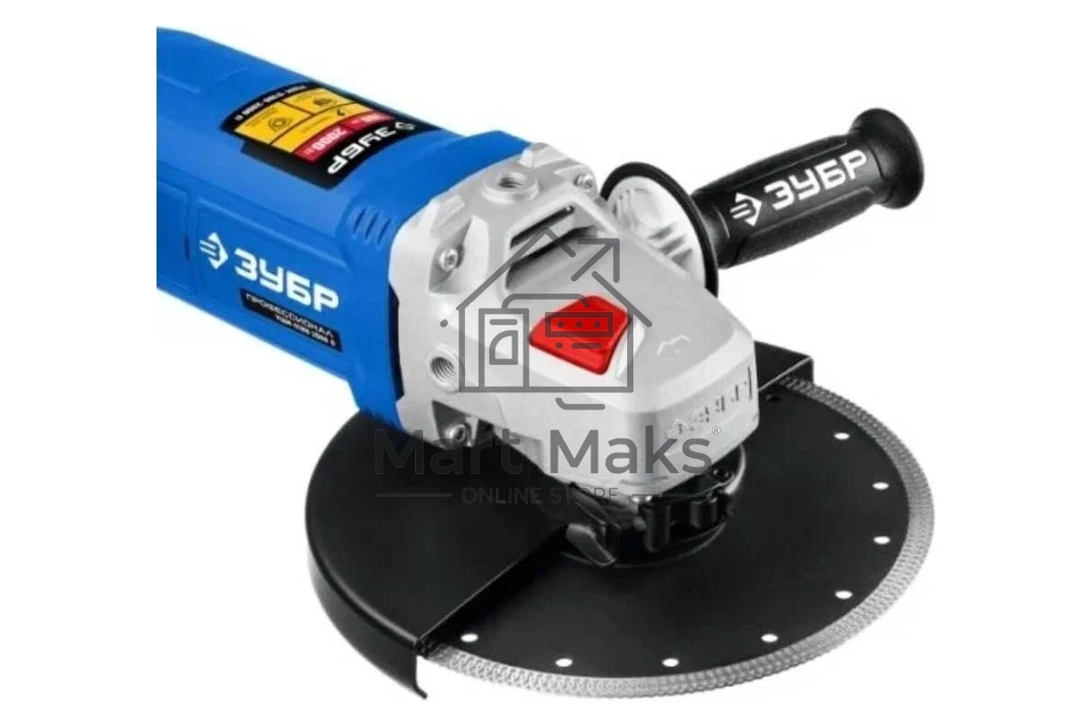 Угловая шлифовальная машина Зубр 180 мм, 2000 Вт, компакт, серия Профессионал