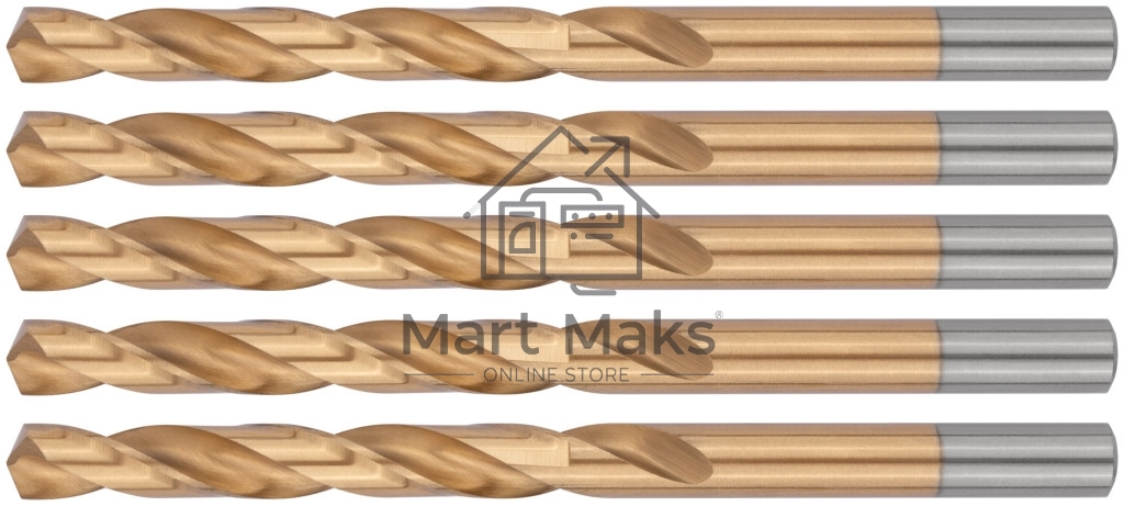 Сверло по металлу FIT IT HSS, титановое покрытие, 8.0 мм, 5 шт 34180