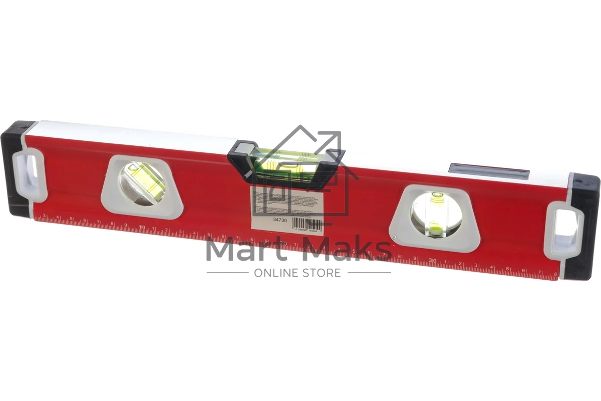 Уровень алюминиевый MATRIX, магнит фрезерованный, 3 глазка 400 мм 34730
