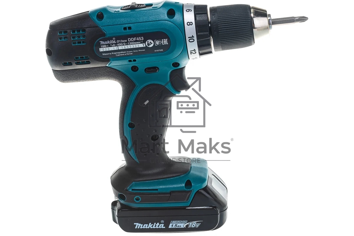 Дрель акк. MAKITA DDF453SYX5 (190497)18В 1х1.5Ач Li-ion БЗП