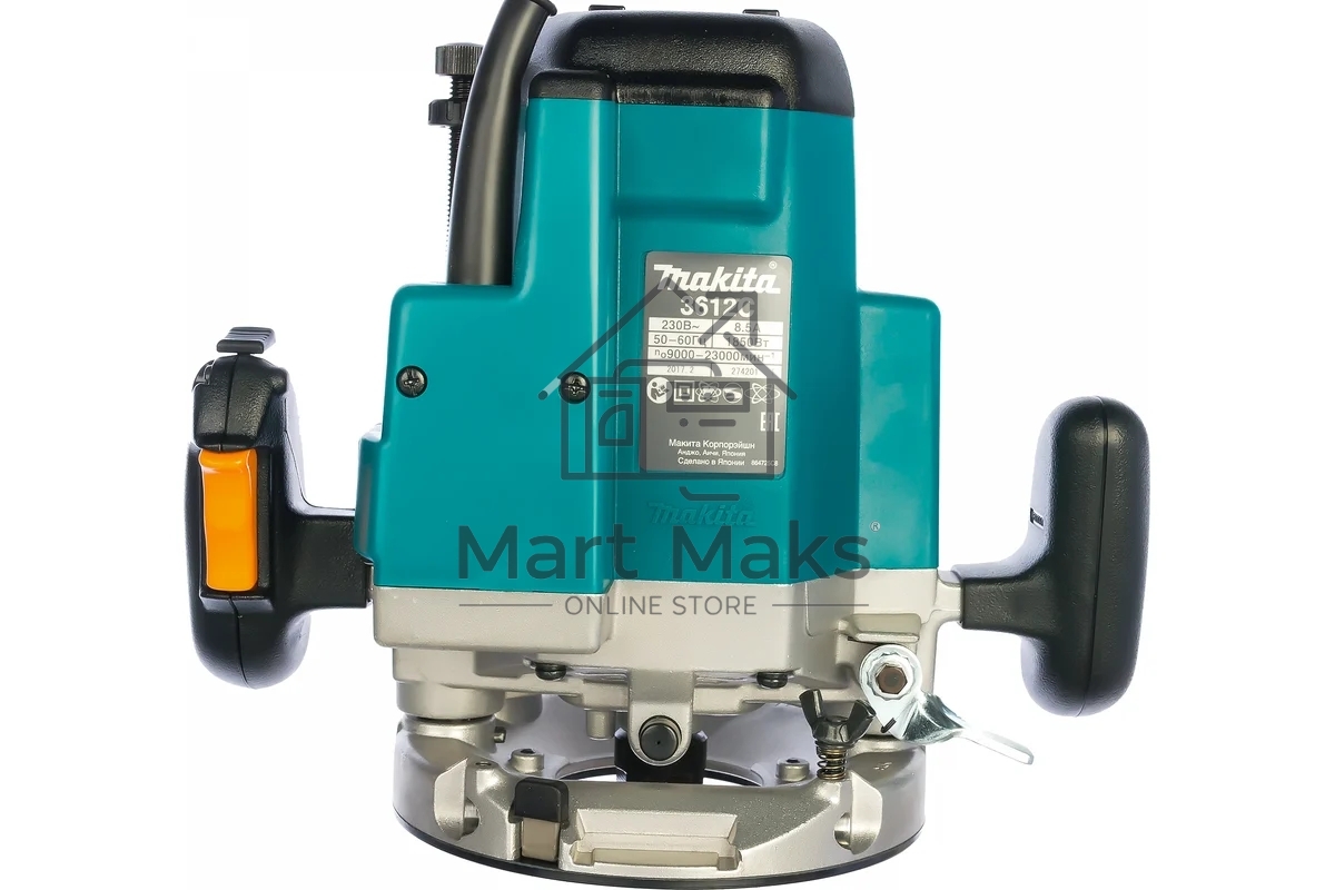 Фрезеры Makita 3612C Фрезер, 1850Вт,9000-23000об\м,ход-60мм,цанга-12мм,6кг,кор,пл пуск, эл тормоз, направл