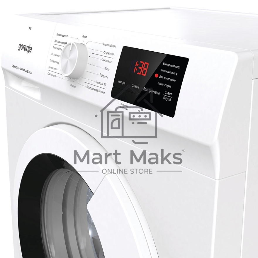 Стиральная машина Gorenje WHE60SFS белый загр. фронтальная макс.: 6 кг 1000об/мин класс: А+++