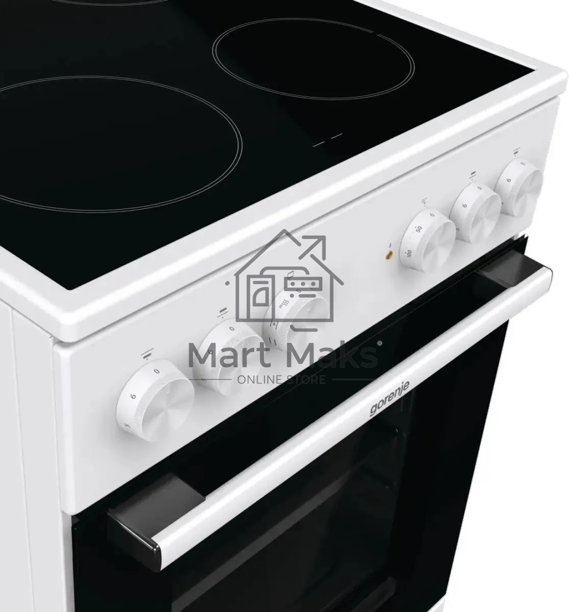 Плита электрическая Gorenje GEC5A41WG белый, конфорок 4 электрических, духовка 62 л, 50 см x 85 см x 59.4 см