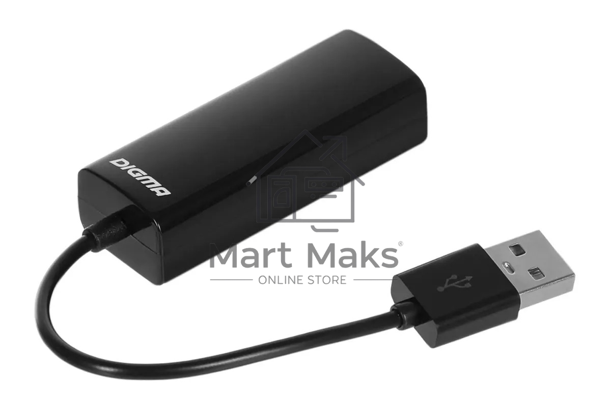Сетевой адаптер Digma D-USB2-LAN100 Net Adapter Ethernet USB 2.0 (pack:1pcs)