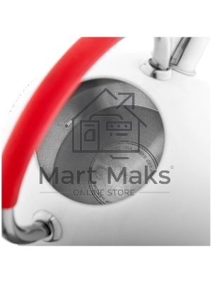 Чайник для плиты со свистком Vensal Paris 3001VS 2,5 л, с ручкой из нержавеющей стали и силикона