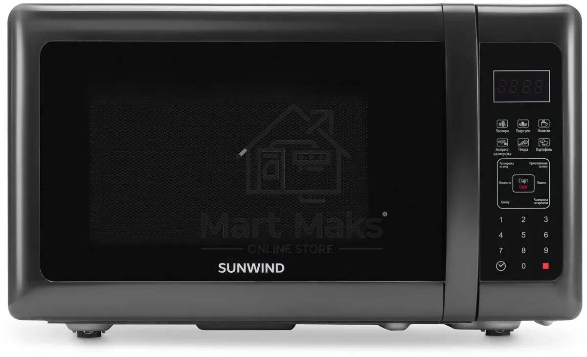 Микроволновая печь SunWind SUN-MW007 черный, 20 л, 700 Вт, переключатели - сенсор