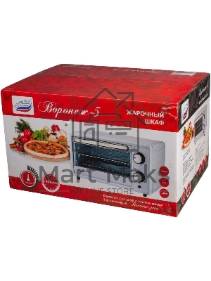 Мини-печь Великие Реки Воронеж-5, 900 Вт, 9 литров, таймер на 60 минут, функции духовки, гриля, тостера, быстрый нагрев, компактный размер