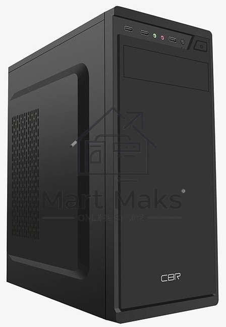 Компьютерный корпус CBR PCC-ATX-J02-450W2 ATX Miditower J02, c БП PSU-ATX450-08EC (450W/80mm), 2*USB 2.0, HD Audio+Mic, кабель питания 1.2м, черный