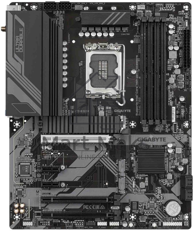 Материнская плата Gigabyte Z790 D AX, LGA1700, Intel Z790, 4xDDR5, 4xSATA, 3xM.2, 1xPCIe 5.0 x16, 1xPCIe 4.0 x4, 1xPCIe 3.0 x1, 1xDP, 1xHDMI, 1x2.5Gb LAN, Wi-Fi 6E, Bluetooth 5.3, 1xUSB-C 10Gbps, 1xUSB-A 10Gbps, 4xUSB-A 5Gbps, 2xUSB-A 2.0, PS/2, 3x3.5 мм,